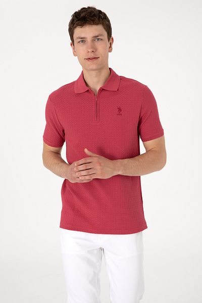 U.S. Polo Assn. Men's Regular Fit Polo Neck Cherry T-Shirt 50299601-Vr223