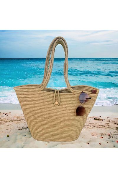 GNG Home Tekstil Jute Rope Shoulder and Beach Bag