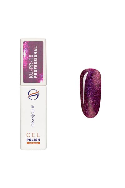 Intisimo Oja semipermanentă, profesională, ojă gel, cod KU-PR18, 12ml, sclipici, violet