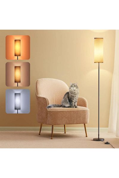 COOYA Nordic Modern Floor Lamp, With 3 Dimmable Color Temperature, 9W LED, FootSwitch, 173x18cm, for Room