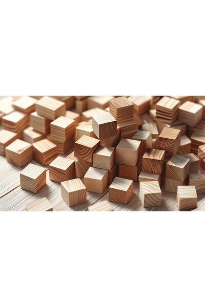 MEVOLE TASARIM MİNİ AHŞAP KÜP BLOKLAR - MONTESSORİ - WALDORF - 50 ADET