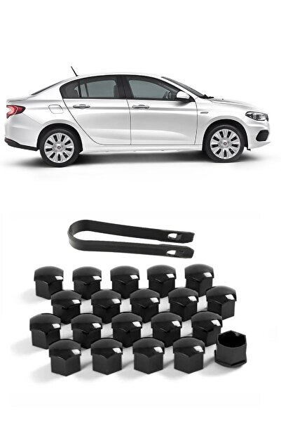 CMEPARTS Fiat Egea Sedan 2015-2024 Uyumlu Siyah Bijon Kapağı takımı 17mm - 20 Adet