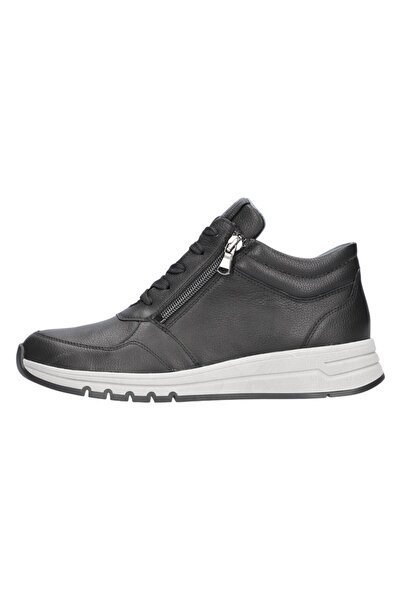 Waldläufer Damen Mid Sneaker H-April Mid Top 957702 139 Schwarz 001 schwarz Leder mit EVA & herausnehmbar