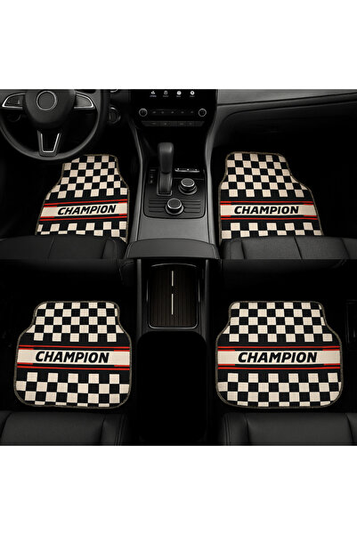 Generic Covorașe Auto Universale „CHAMPION” – Design Racing Checkered