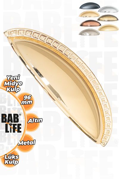 bablife New Mussel 96mm Golden Yellow Stone Sandal Dish Luxury Modern Drawer Cabinet Cloakroom Furniture Handles