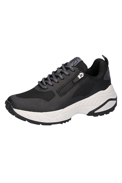 Waldläufer Damen Low Sneaker H-pepper Low Top 721002 106 Schwarz 001 Schwarz Leder Mit Eva & Herausnehmbar