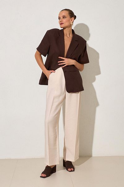 Setre Cream Pocket Detailed Relaxed Cut Pants