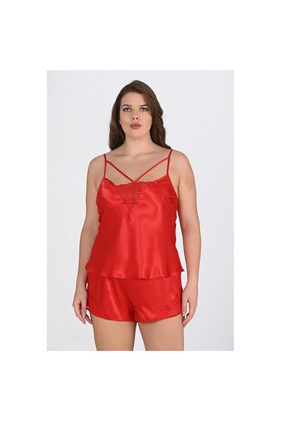Findit Plus Size Red Shorts Set 1076
