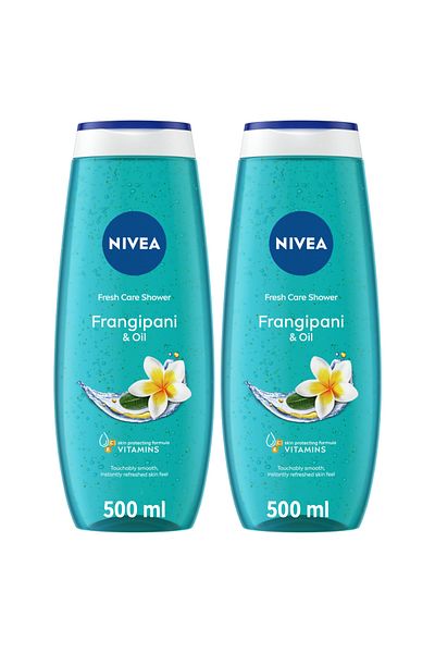 NIVEA Frangipani & Oil Shower Gel, Refreshing Body Wash Floral Scent, 500ml, Pack of 2