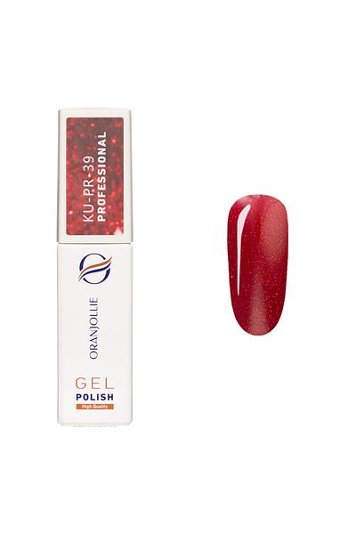 Intisimo Oja semipermanentă, profesională, ojă gel, cod KU-PR39, 9ml, sclipici, roșu închis