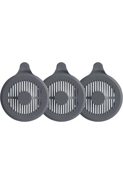 MR.SIGA Drain Filter Set Of 3, Silicone, Gray, 12.9 Cm