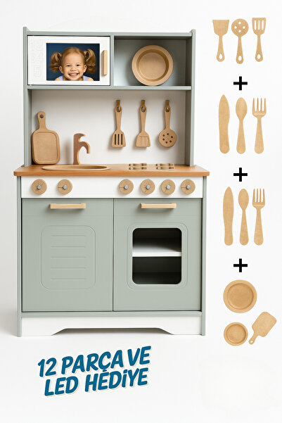 hedefixtoys Ahşap Oyuncak Mutfak – Eğitici Rol Yapma Oyuncağı | Montessori Uy...