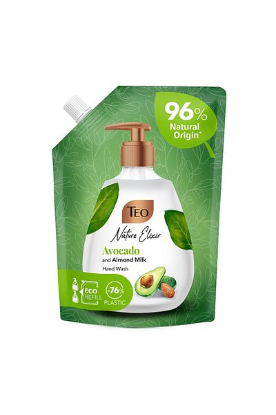 Teo Rezerva de sapun lichid TEO Nature Elixir, Avocado & Almond Milk, 500 ml