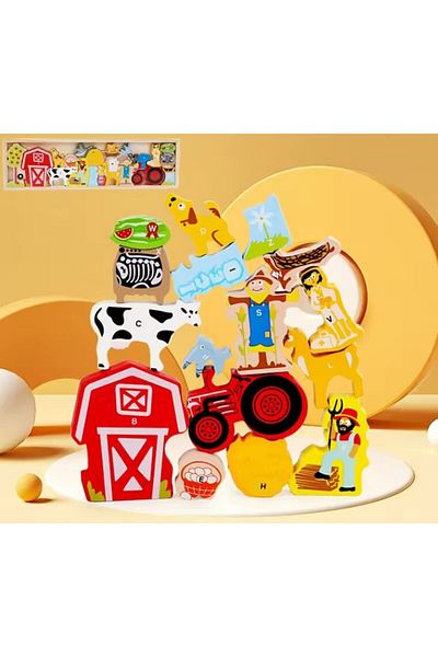 OEM Educational Wooden Puzzle Toy for Kids - 26 Pieces - 3D Colorful Animated Design, Montessori Toy