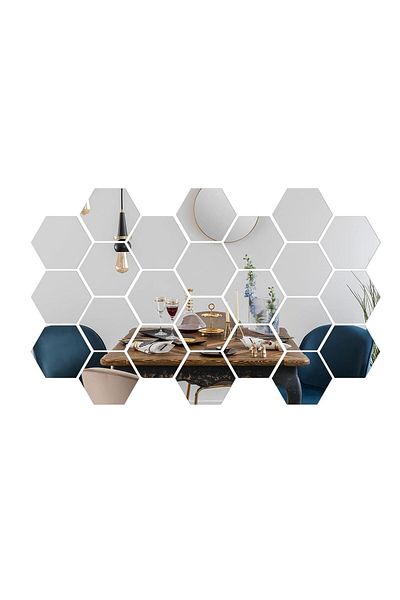 OEM Set de 24 de autocolante de perete cu oglinzi hexagonale, impermeabile, design interior, ușor de aplicat
