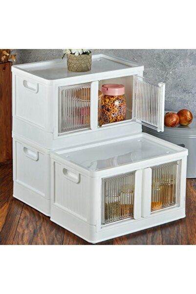 Kikharo ® Tek Katlı (1 Ünite) Üst Üste Eklenebilir Demonte Mutfak ve Banyo Düzenleyici Raf-Beyaz