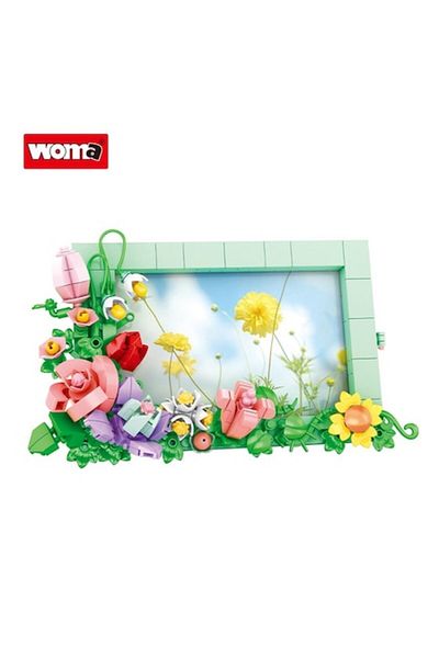 WOMA Woma Toys® Construction Set – Photo Frame with Embossed Flowers, 336 Pieces