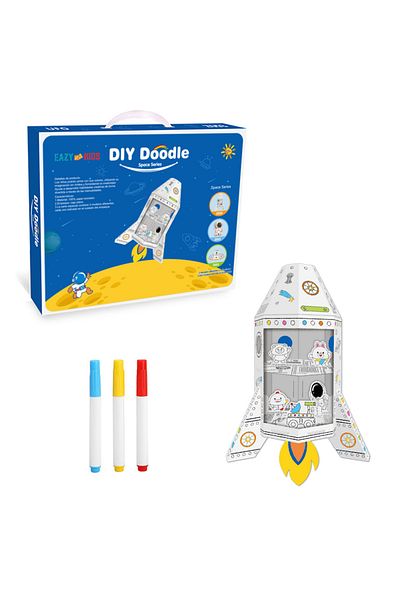 Eazy Kids مركبة فضائية إبداعية اصنعها بنفسك - مع ثلاثة أقلام تلوين | للأعمار من ٣ سنوات فما فوق
