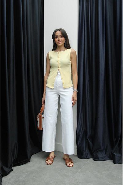 Havoş Λευκό Cropped Flare Jean