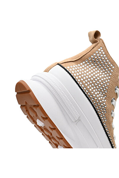 Tmall High-top sneakers with pebbles on the flatform sole, 1251, Khaki