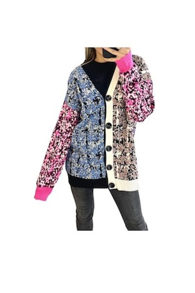 Papin Cardigan, Bow, Print, Multicolor, Universal size M-L-XL