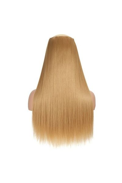 animis beauty Extensii par Blond Miere, drepte, tresa cu 5 clipsuri, 60 cm, fibra sintetica cu aspect natural