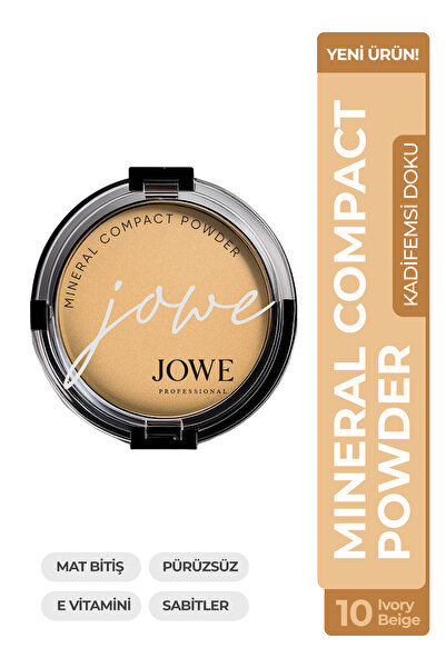 JOWE Mineral Compact Powder Kusursuz Mat Bitişli Kompakt Pudra -10 Ivery Beige