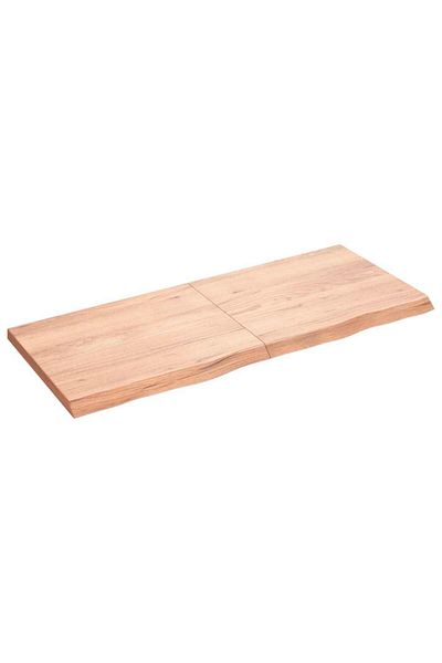 vidaxl Wall Shelf Light Brown 120x50x(2-4) cm Treated Solid Wood Oak