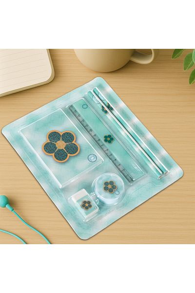 Eazy Kids Stationary Set - Daisy Flower Green