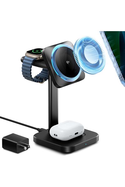 ESR |Qi2 3-in-1 Wireless Charging Station with CryoBoost/Desktop wireless charger|Black