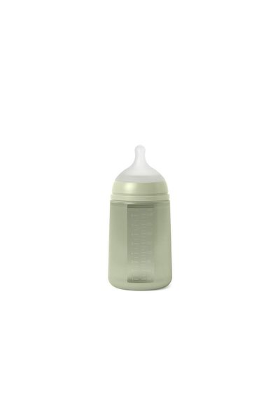 Suavinex Silicone baby bottle, 240ml, Color Essence SX Pro medium flow, green