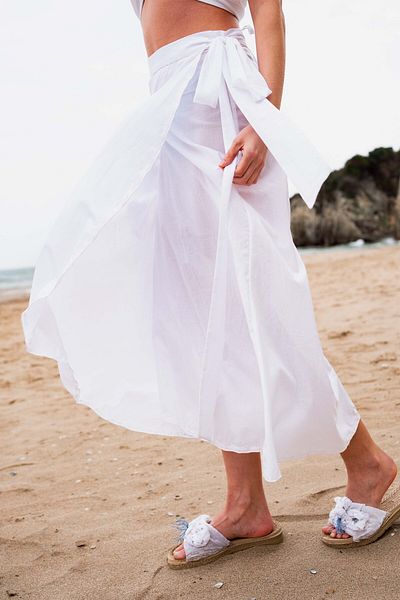 JOJOMIA Harmony 100% Cotton Voile Fabric Pareo White