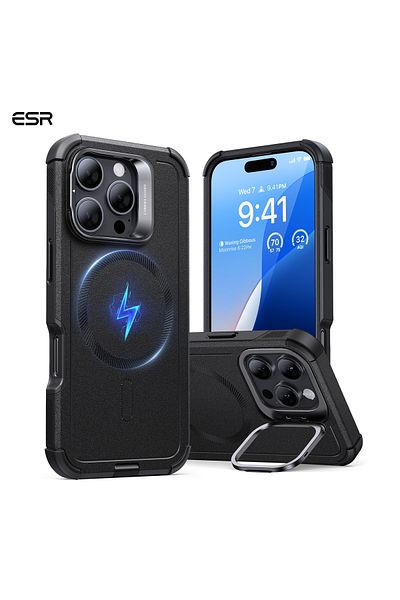 ESR ESR |Phone Protector/Phone Case/Cyber Tough Series with Stash Stand/iPhone 16 Pro Max