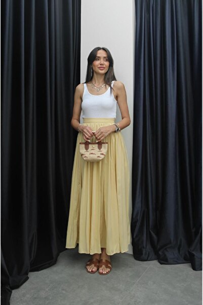 Havoş Yellow Crashed Skirt