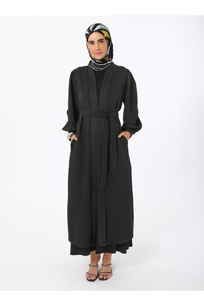 Refka Λεπτομέρεια δεσίματος Abaya- Μαύρο - Refka
