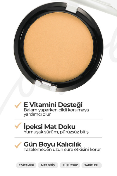 JOWE Mineral Compact Powder Kusursuz Mat Bitişli Kompakt Pudra - 20 Soft Beige