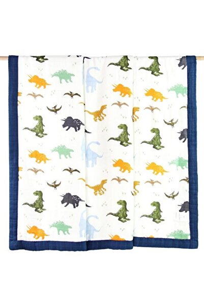 Aenne Baby 4-слойно муселинено одеяло с шарка на динозавър за бебета, 120x120...