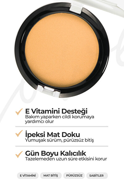 JOWE Mineral Compact Powder Kusursuz Mat Bitişli Kompakt Pudra - 30 Golden Beige