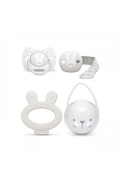 Suavinex Set cadou 4 articole, iepuras gri, Hygge Suavinex