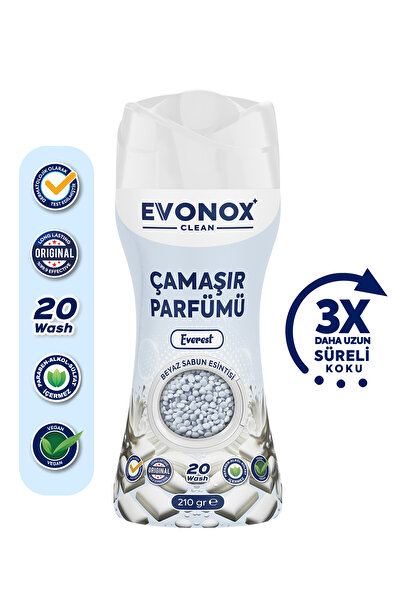 Evonox Clean Granül Çamaşır Parfümü & Çamaşır Yumuşatıcı Everest Beyaz Sabun Esintisi 210 gr