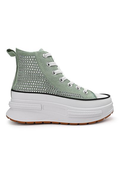 Tmall High-top sneakers with pebbles on the flatform sole, 1251, Green