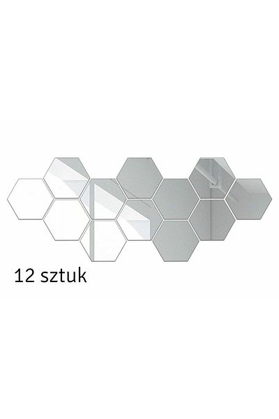 OEM Set de 12 autocolante de perete cu oglinzi hexagonale, dimensiune panou 15,5 x 17,5 cm
