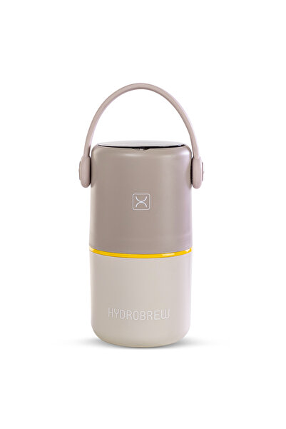 Hydrobrew Double Decker Stainless Steel Lunch Box w/ Folding Spork - Gray