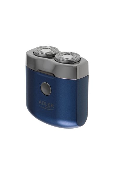 adler Mini Aparat de ras, Adler AD 2937, 250 mAh, USB C, Pentru calatorie, Wireless, Albastru/Inox