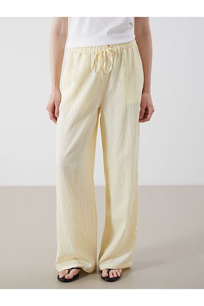 LC Waikiki New Season Women's Textured Trousers with Elastic Waist - S5Pv20Z8