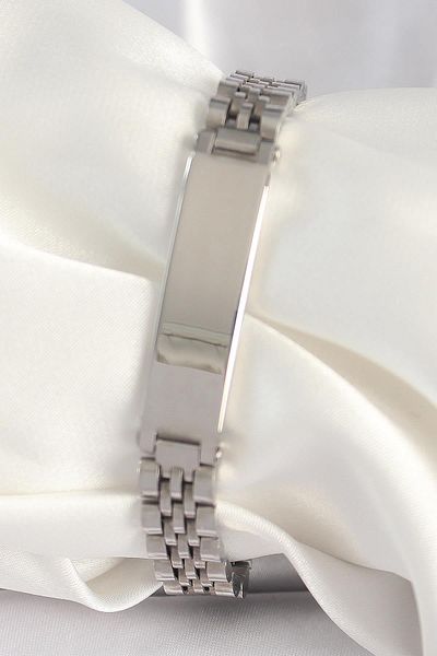 Celira Steel Silver Color Chain Imprint Model Men's Bracelet