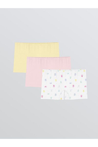 LC Waikiki New Season Elastic Waist Combed Cotton Girls Boxer 3 τεμαχίων - S5FI77Z1