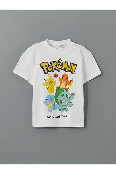 LC Waikiki Tricou pentru băiat cu imprimeu Pokemon cu gât crew sezon nou - S5FY55Z1
