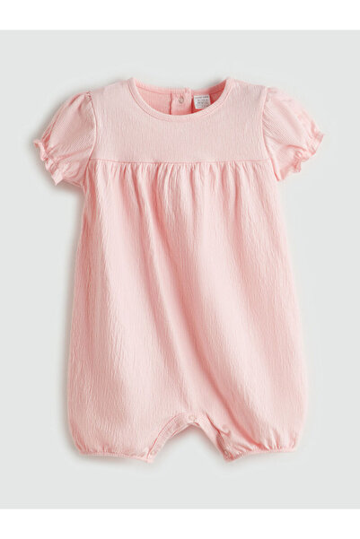 LC Waikiki Ecru Crew Neck Baby Girl Combed Cotton Jumpsuit, Pack of 2