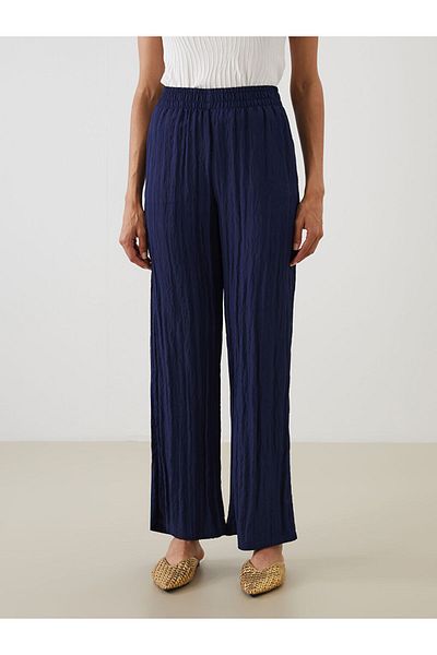 LC Waikiki New Season Women's Textured Trousers with Elastic Waist - S5Ob67Z8